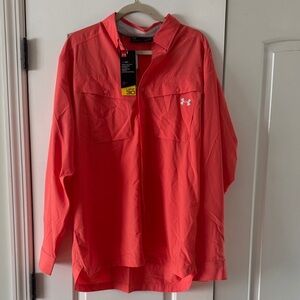 Under Armour Men's Bright Coral Button Down Shirt